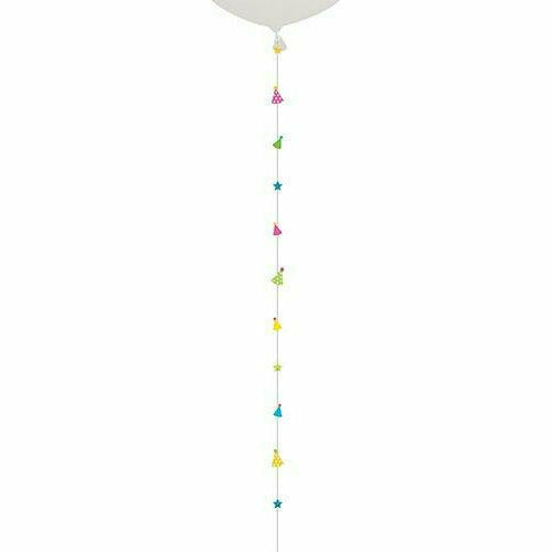 Amscan BALLOONS CS Colorful Party Hats &amp; Stars Balloon Tail