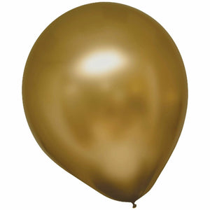 Amscan BALLOONS Gold Sateen Satin Luxe / Helium Filled Satin Luxe Latex Balloons 6ct, 11"
