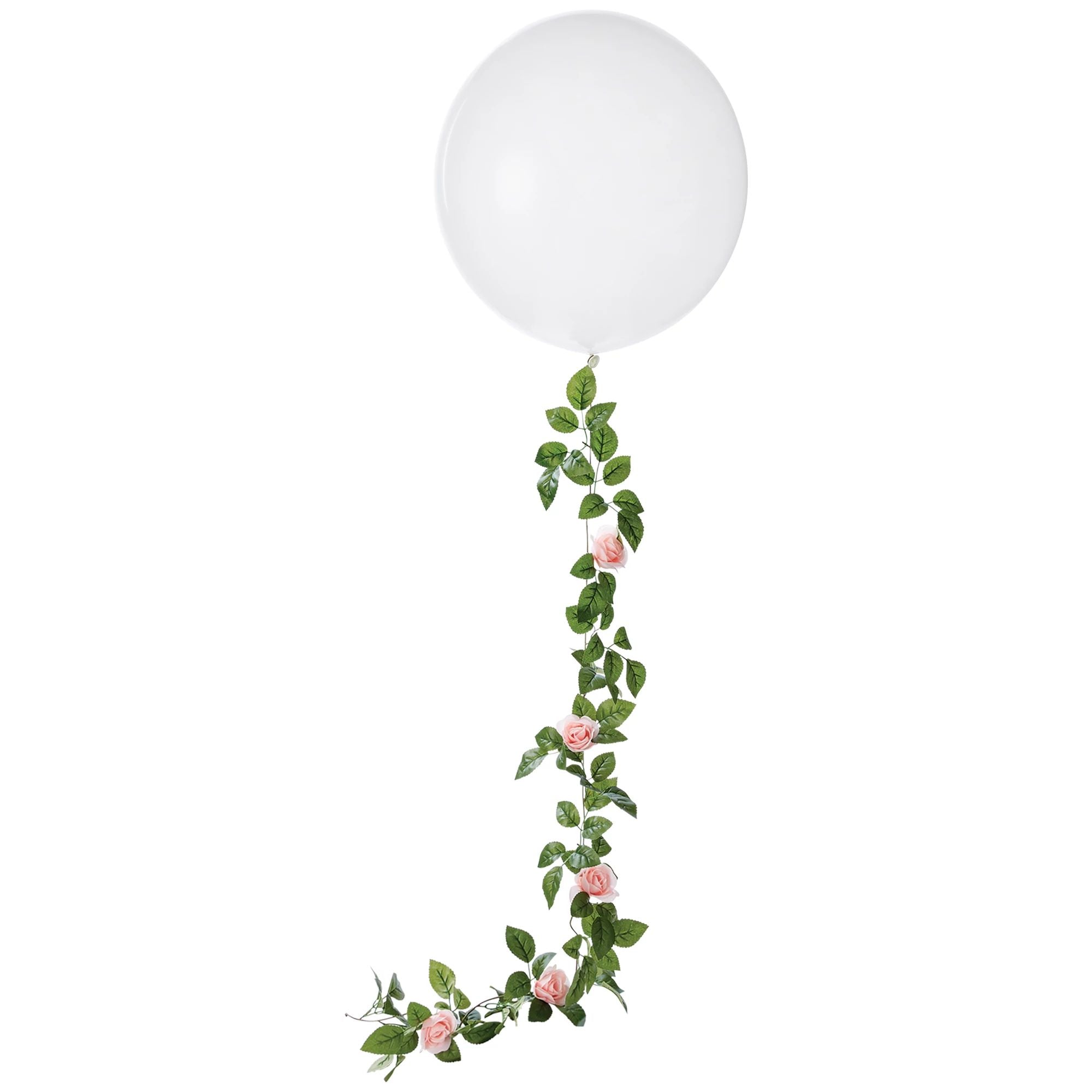 Amscan BALLOONS Latex Balloon w/ Pink Floral Balloon Tail
