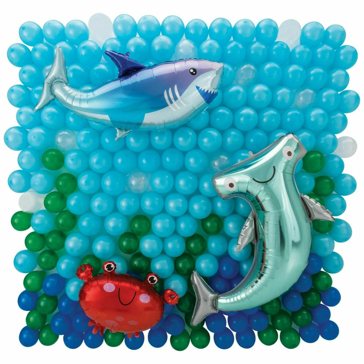 Amscan BALLOONS Sea Latex &amp; Foil Balloon Back Drop Kit, Air-Filled