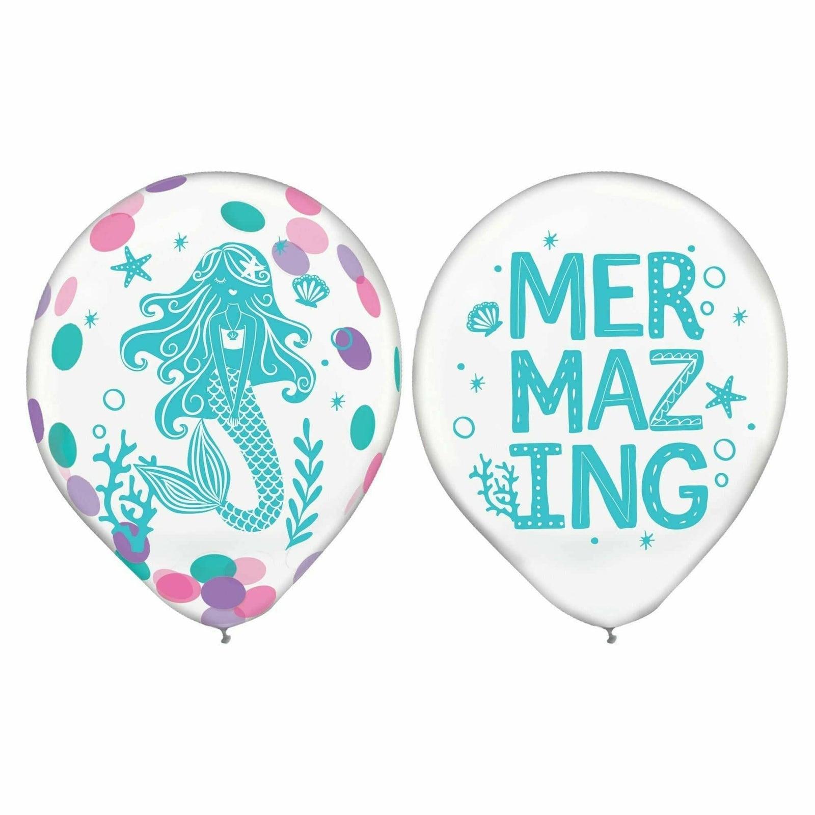 Amscan BALLOONS Shimmering Mermaids Latex Confetti Balloon