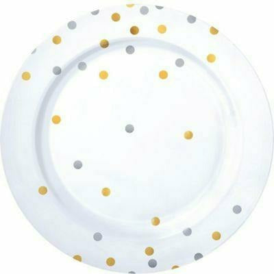 Amscan BASIC 10&quot; PLT CONFETTI GOLD/SILVER