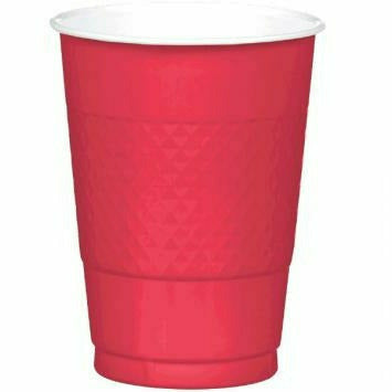AMSCAN BASIC 16 OZ PLASTIC CUP 20CT-APPLE RED