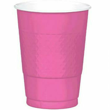 AMSCAN BASIC 16 OZ PLASTIC CUP 20CT-BRIGHT PINK