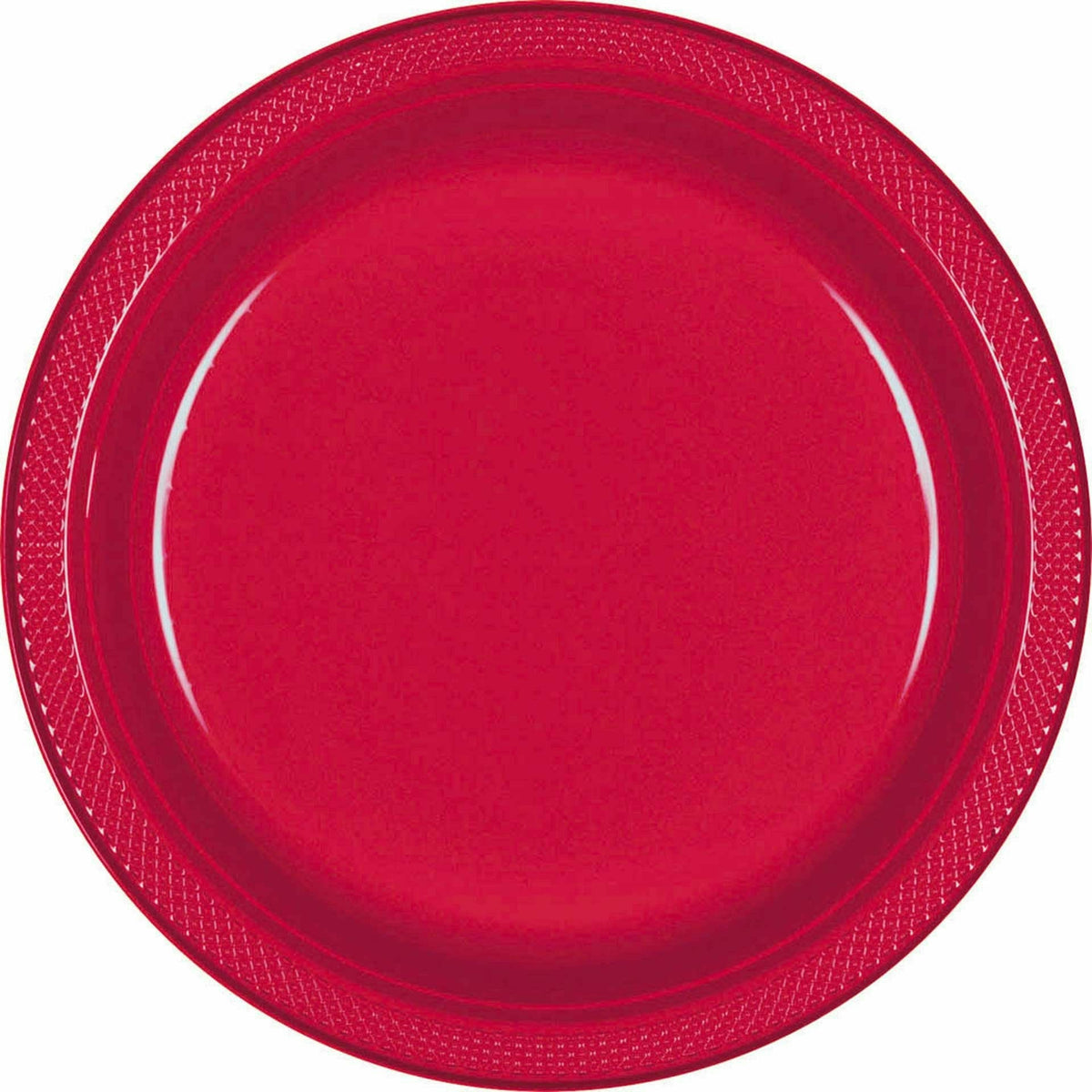 AMSCAN BASIC 9&quot; PLASTIC PLATE 20 CT-APPLE RED