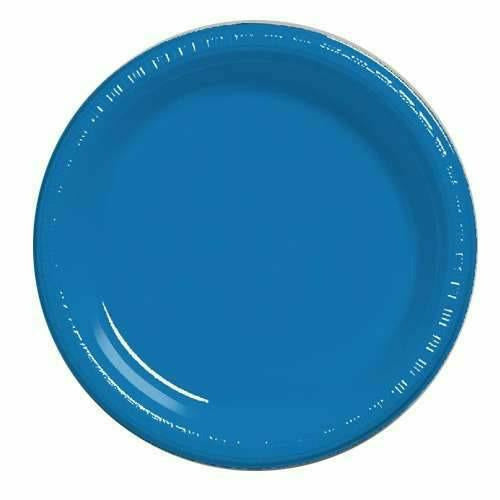 Amscan BASIC 9&quot; PLASTIC PLATE 20 CT-BRIGHT ROYAL BLUE