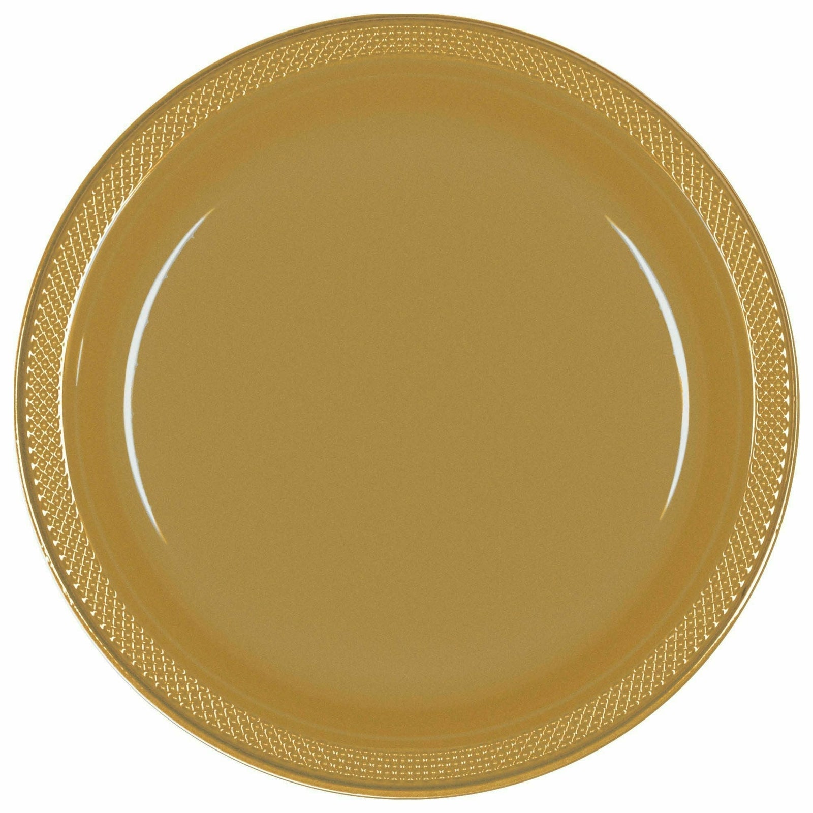 Amscan BASIC 9" PLASTIC PLATE 20 CT- Gold Sparkle