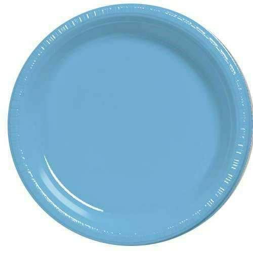 Amscan BASIC 9&quot; PLASTIC PLATE 20 CT-PASTEL BLUE