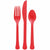 Amscan BASIC Apple Red - Boxed, Heavy Weight Cutlery Asst., 80 Ct.