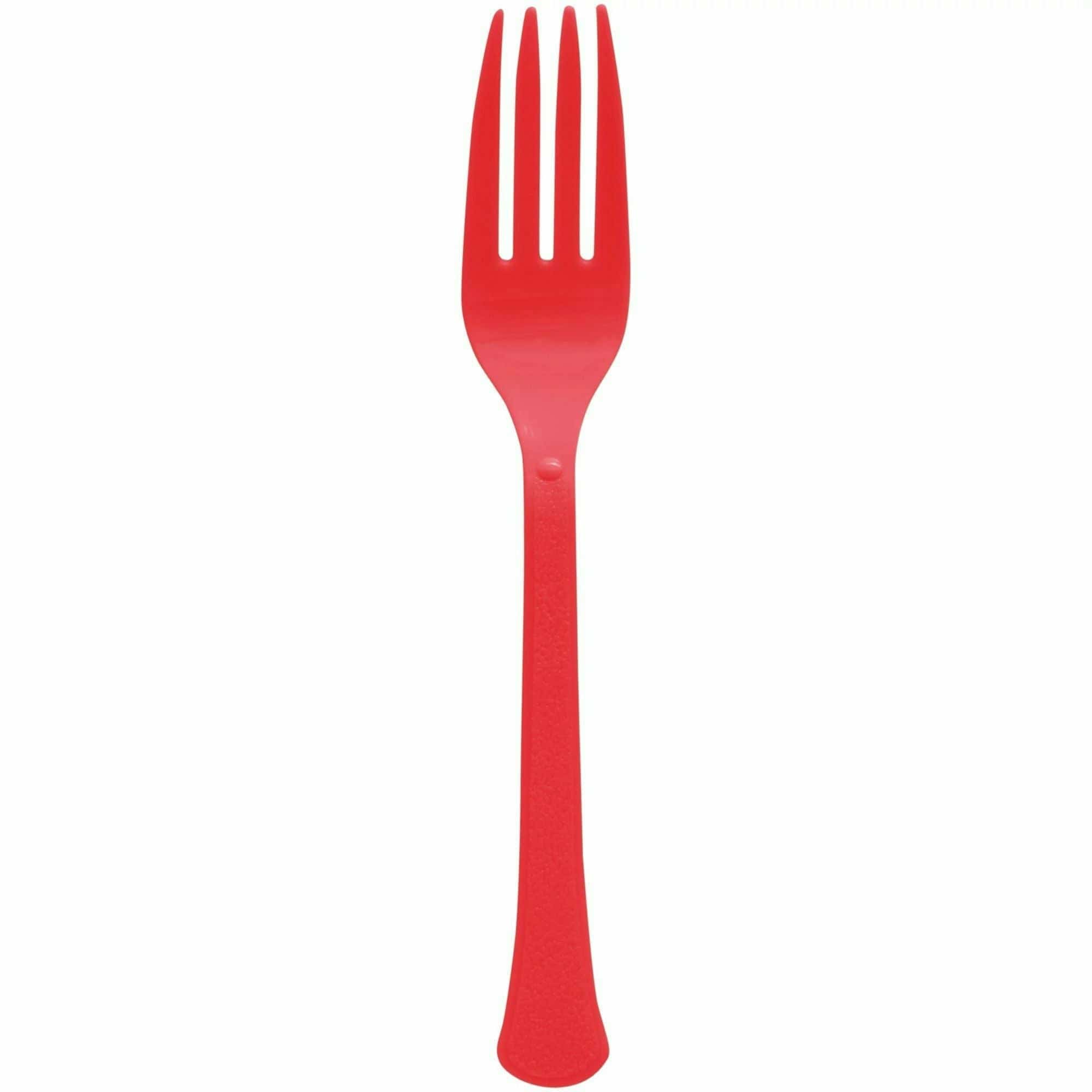 Amscan BASIC Apple Red - Boxed, Heavy Weight Forks, High Ct.