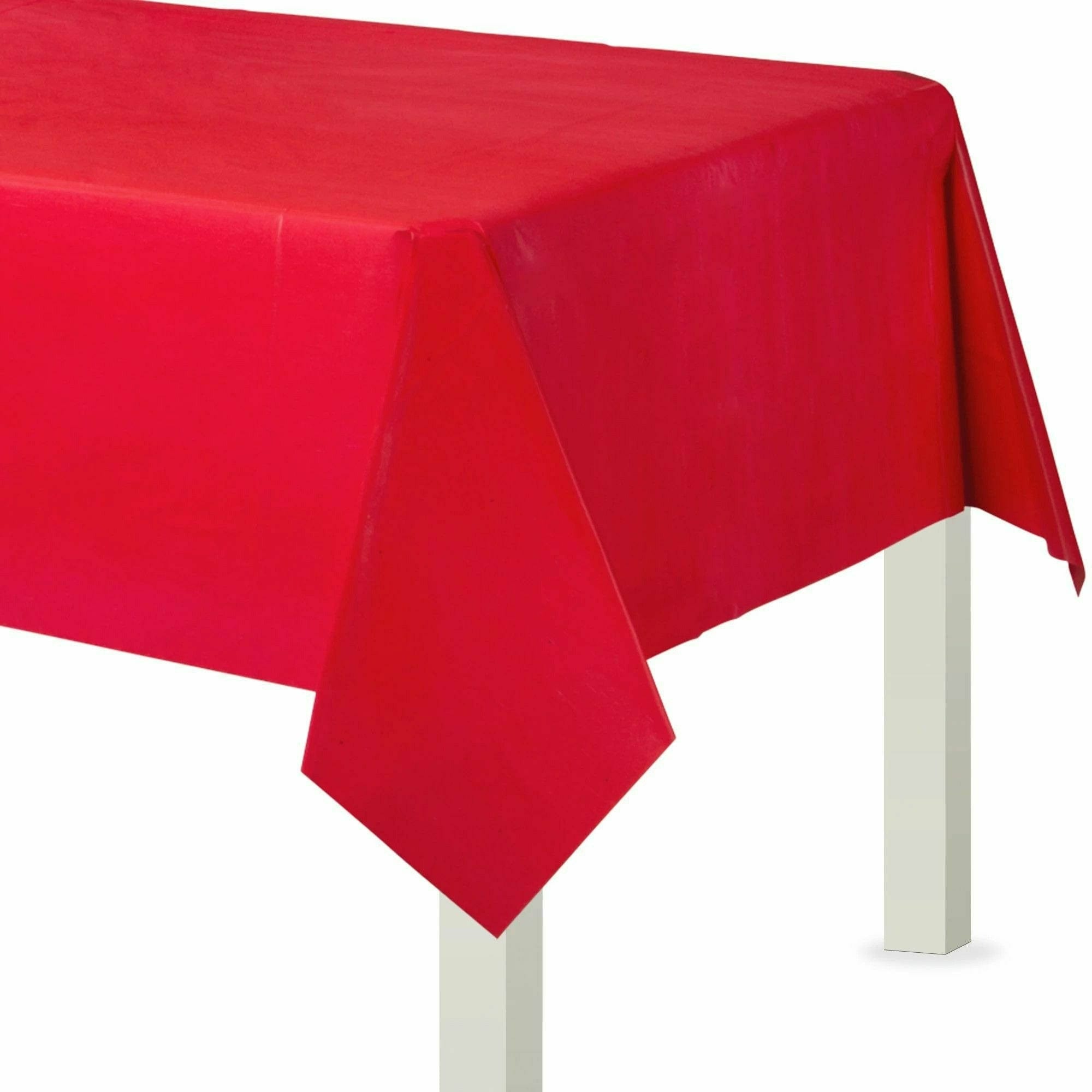 Amscan BASIC Apple Red - Flannel Backed Table Cover