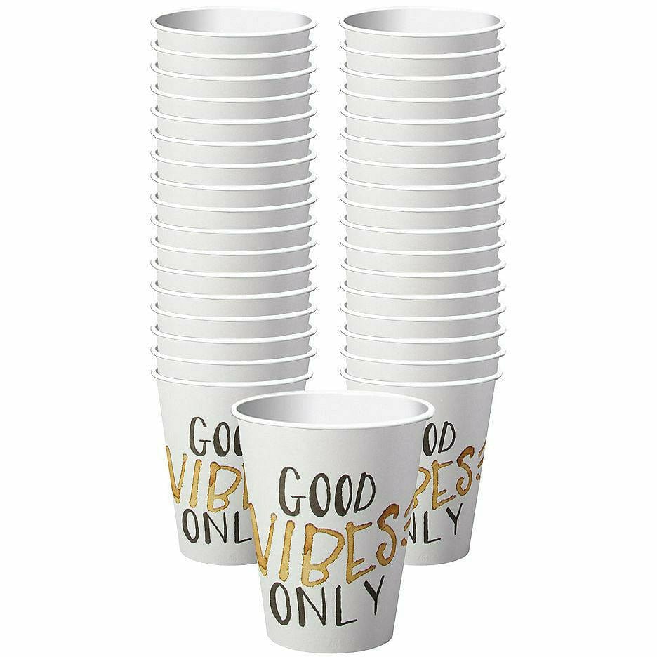 Amscan BASIC Big Party Goods Vibes Only Paper Coffee Cups 40ct