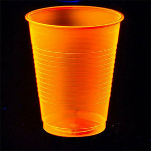 Amscan BASIC Big Party Pack Black Light Neon Orange Plastic Cups 50ct