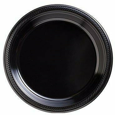 Amscan BASIC Big Party Pack Black Plastic Dessert Plates 50ct