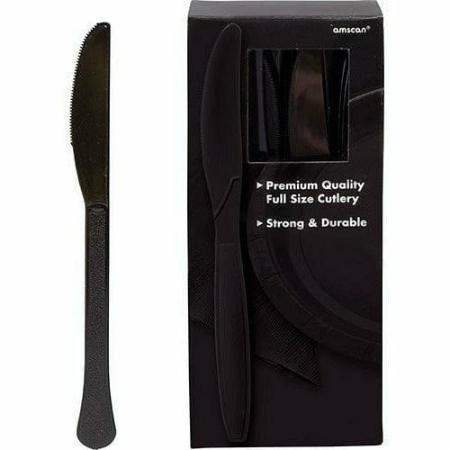 Amscan BASIC Big Party Pack Black Premium Plastic Knives 100ct