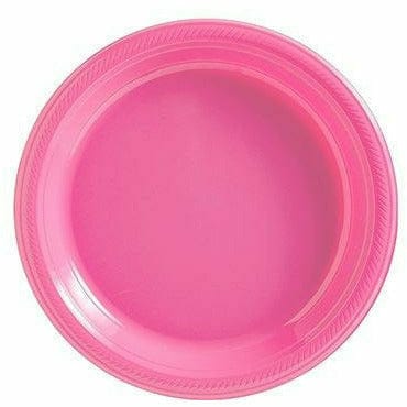 Amscan BASIC Big Party Pack Bright Pink Plastic Dessert Plates 50ct