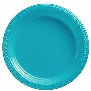 Amscan BASIC Big Party Pack Caribbean Blue Plastic Dessert Plates 50ct