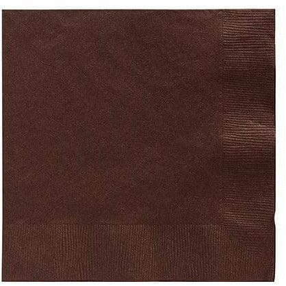 Amscan BASIC Big Party Pack Chocolate Brown Lunch Napkins 125ct