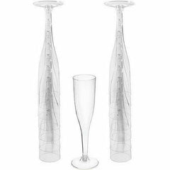 Amscan Plastic Champagne Flutes, 5.5 oz, Clear