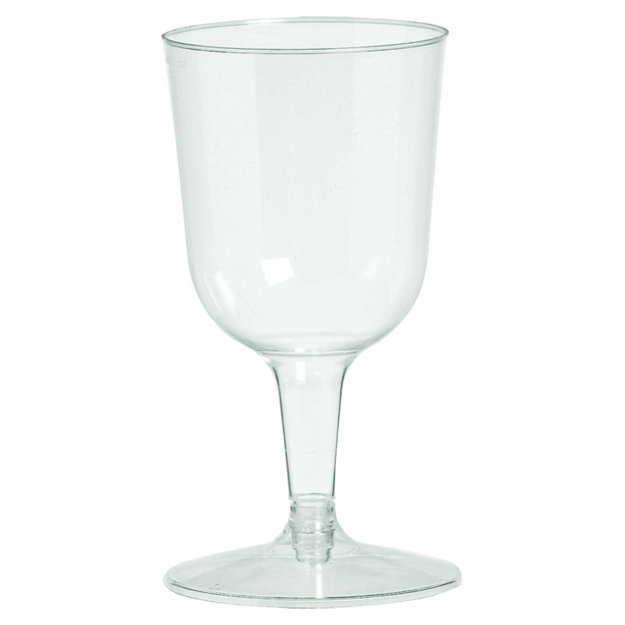 Amscan BASIC Big Party Pack Clear Plastic Wine Glasses, 5 1/2 oz