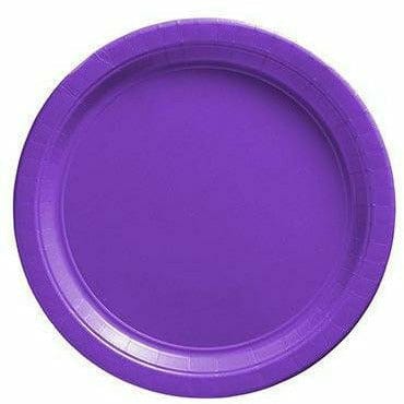Amscan BASIC Big Party Pack Purple Paper Dessert Plates 50ct