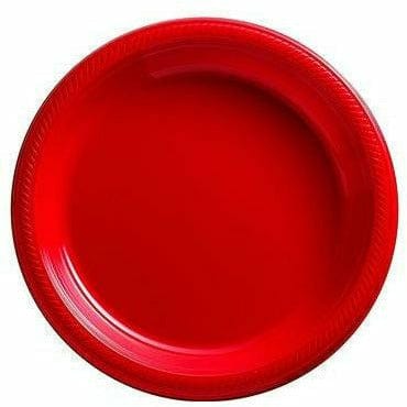 Amscan BASIC Big Party Pack Red Plastic Dessert Plates 50ct