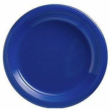 Big Party Pack Dessert Plates, 50 Pieces, Made from Plastic, Bright Royal Blue, 7-Inch by Amscan