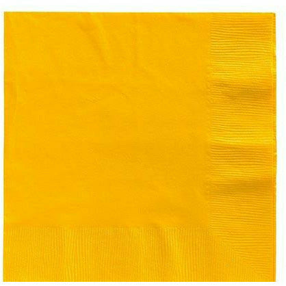 Amscan BASIC Big Party Pack Sunshine Yellow Lunch Napkins 125ct
