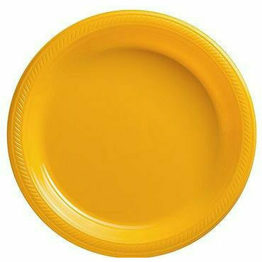 Amscan BASIC Big Party Pack Sunshine Yellow Plastic Dessert Plates 50ct
