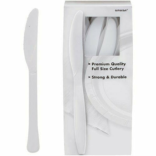Amscan BASIC Big Party Pack White Premium Plastic Knives 100ct