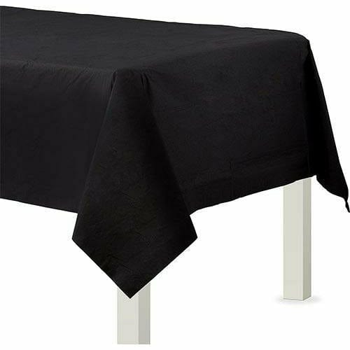 Amscan BASIC Black 3-Ply Paper Table Cover, 54" x 108"
