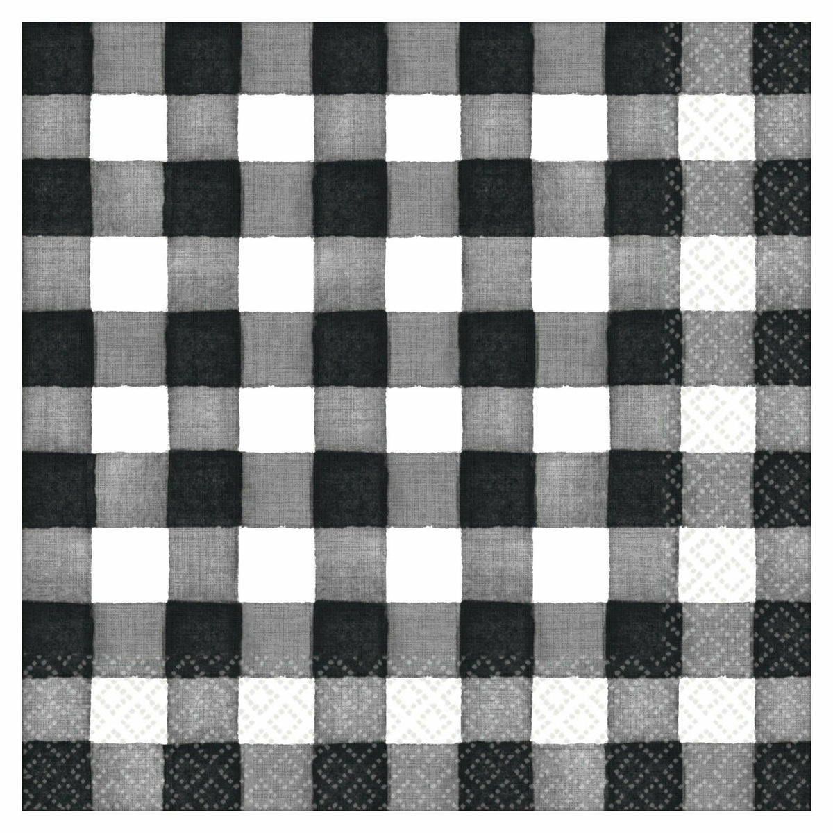 Amscan BASIC Black And White Check Luncheon Napkins