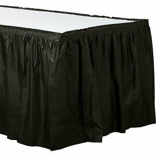 Amscan BASIC Black Plastic Table Skirt