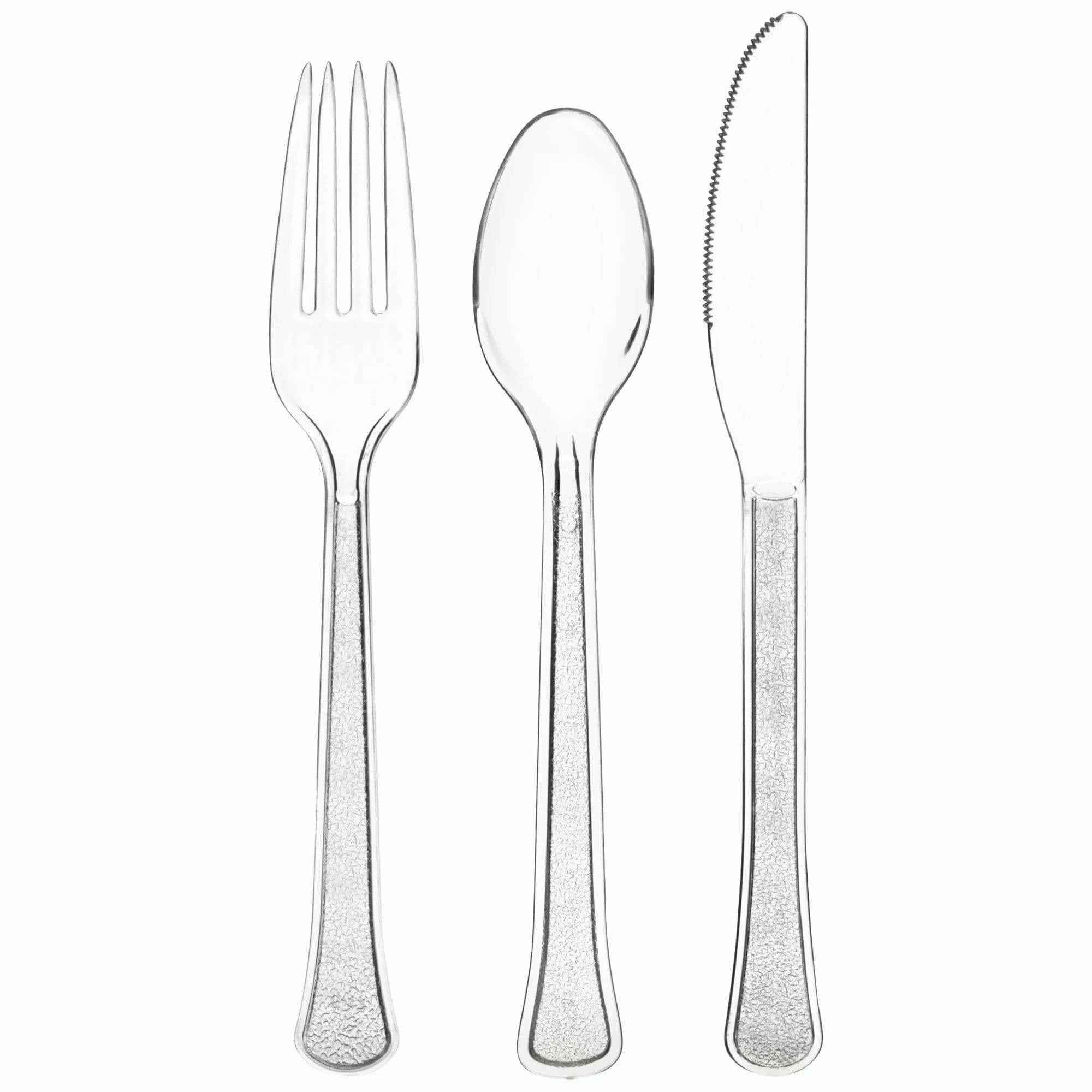 Amscan BASIC Boxed, Heavy Weight Cutlery Asst. - Clear