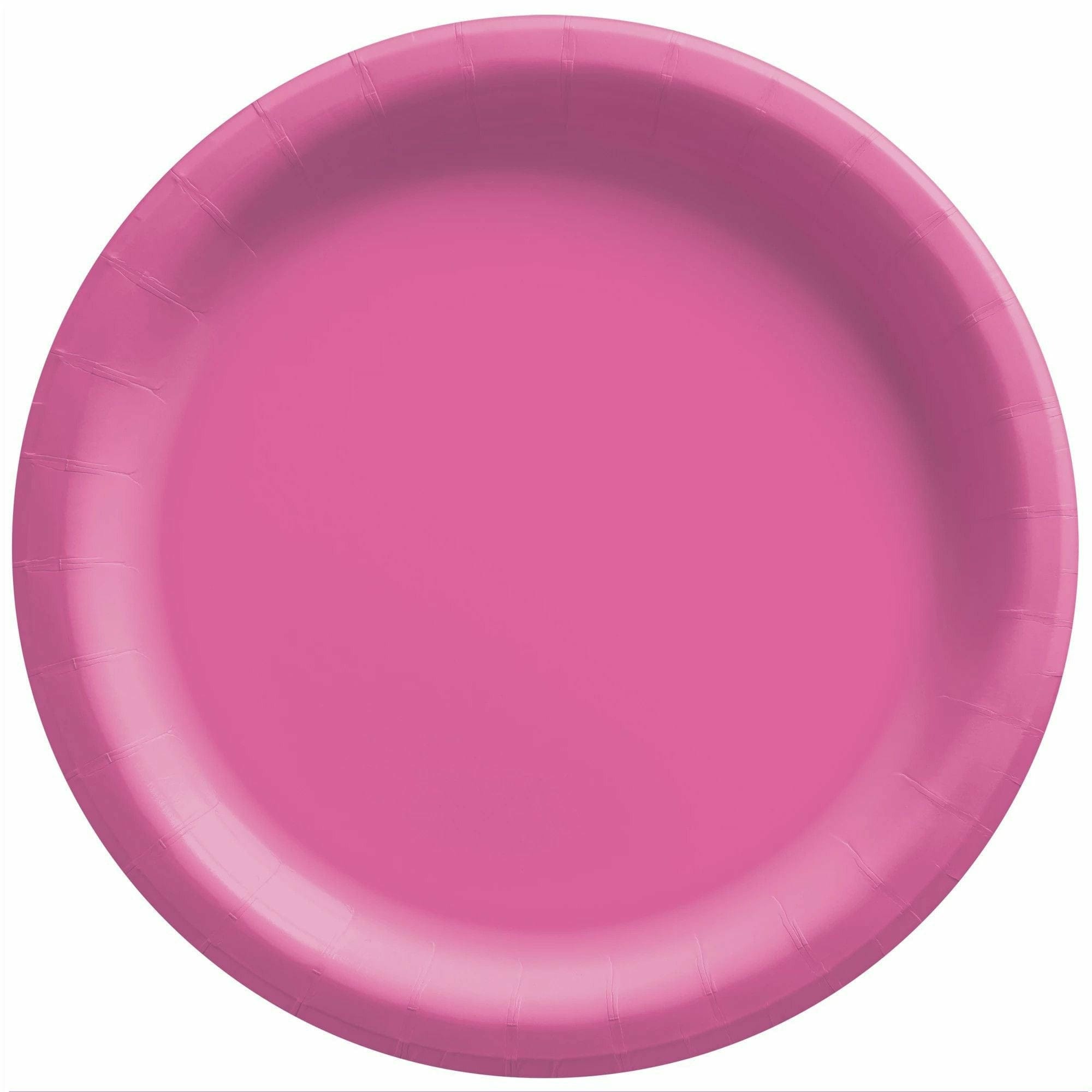 Amscan BASIC Bright Pink - 10" Round Paper Plates, 50 Ct.