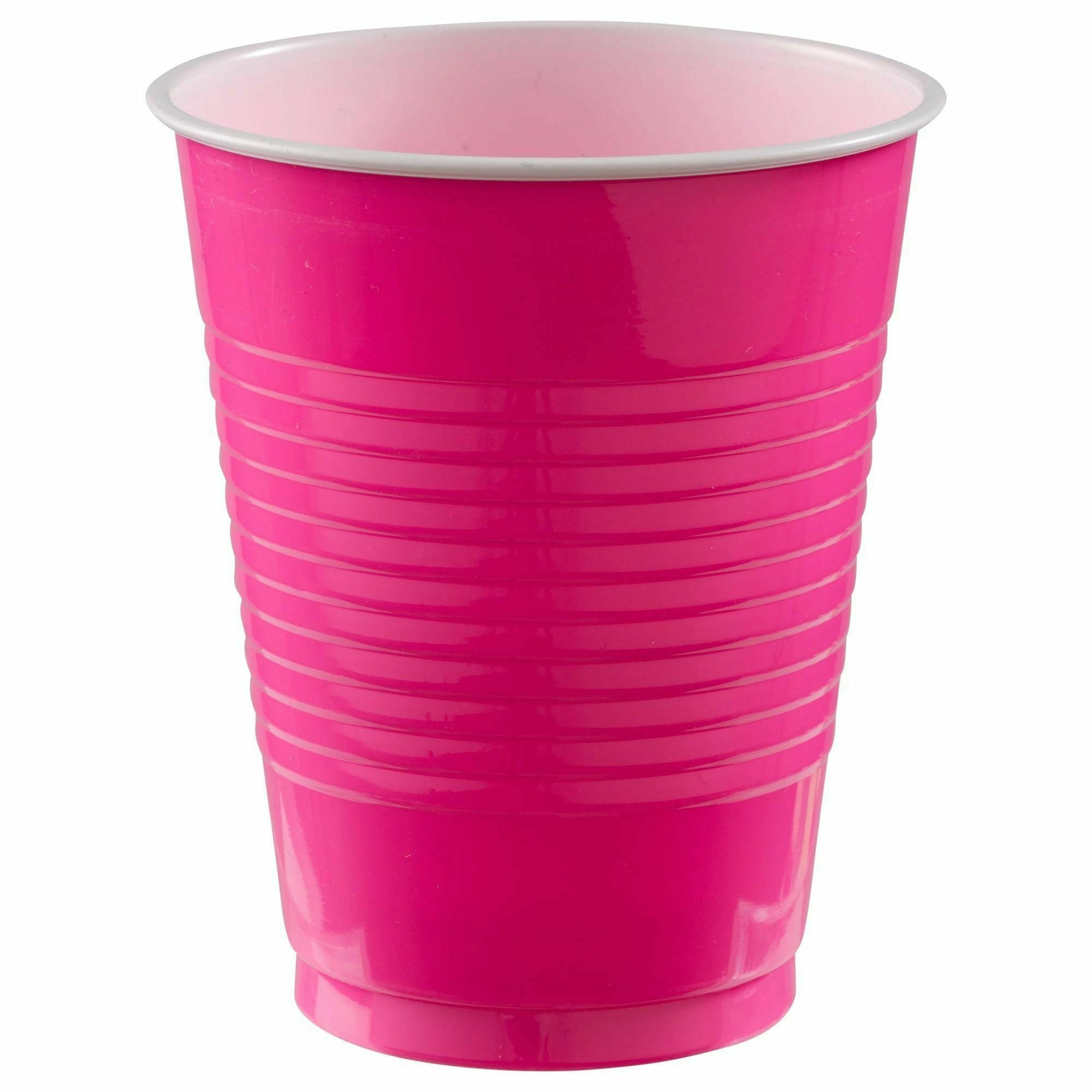 Amscan BASIC Bright Pink - 18 oz. Plastic Cups, 20 Ct.