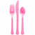 Amscan BASIC Bright Pink - Boxed, Heavy Weight Cutlery Asst., 80 Ct.