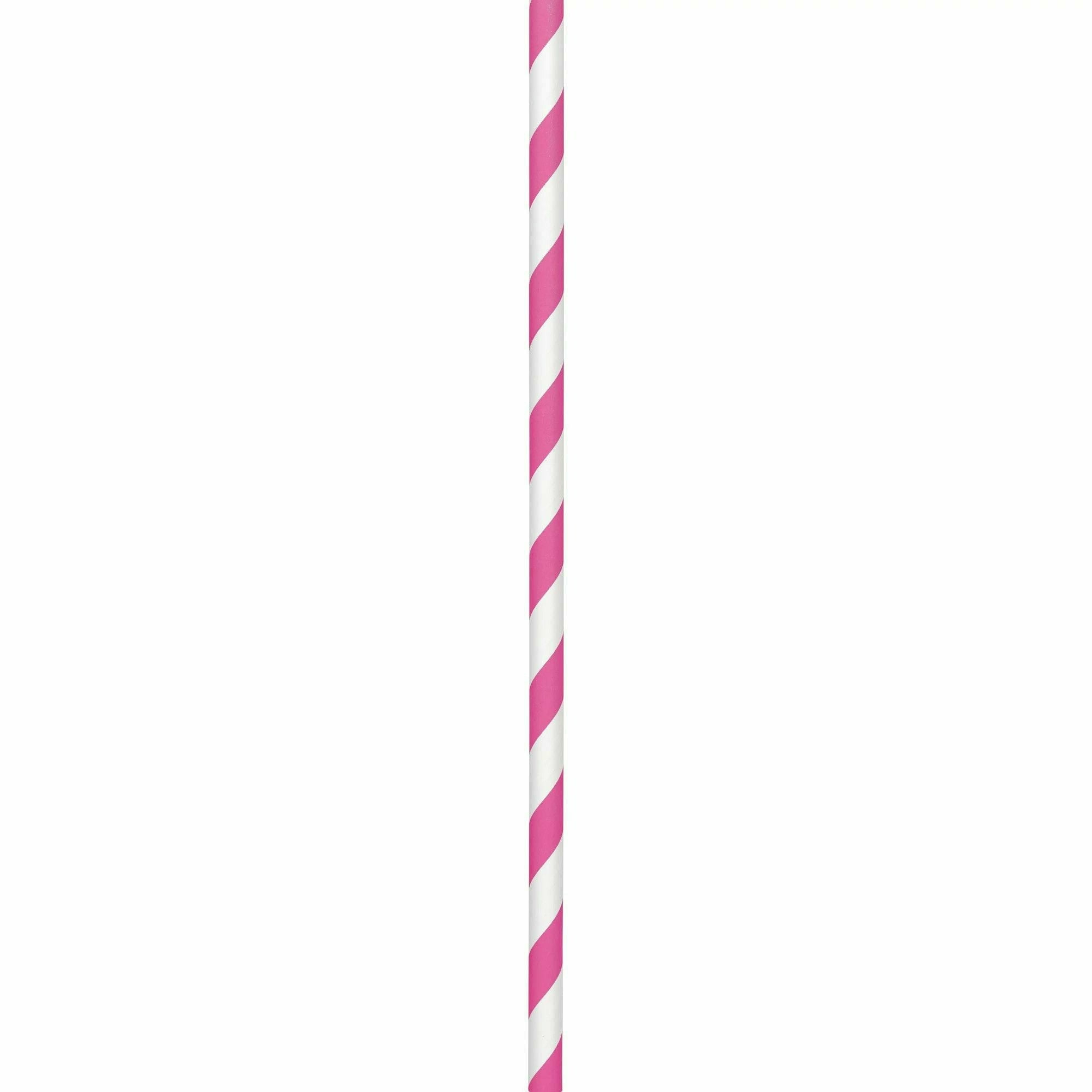 Amscan BASIC Bright Pink - Paper Straws