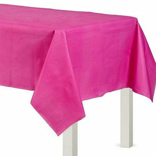 Amscan BASIC Bright Pink Plastic Table Cover 54x108