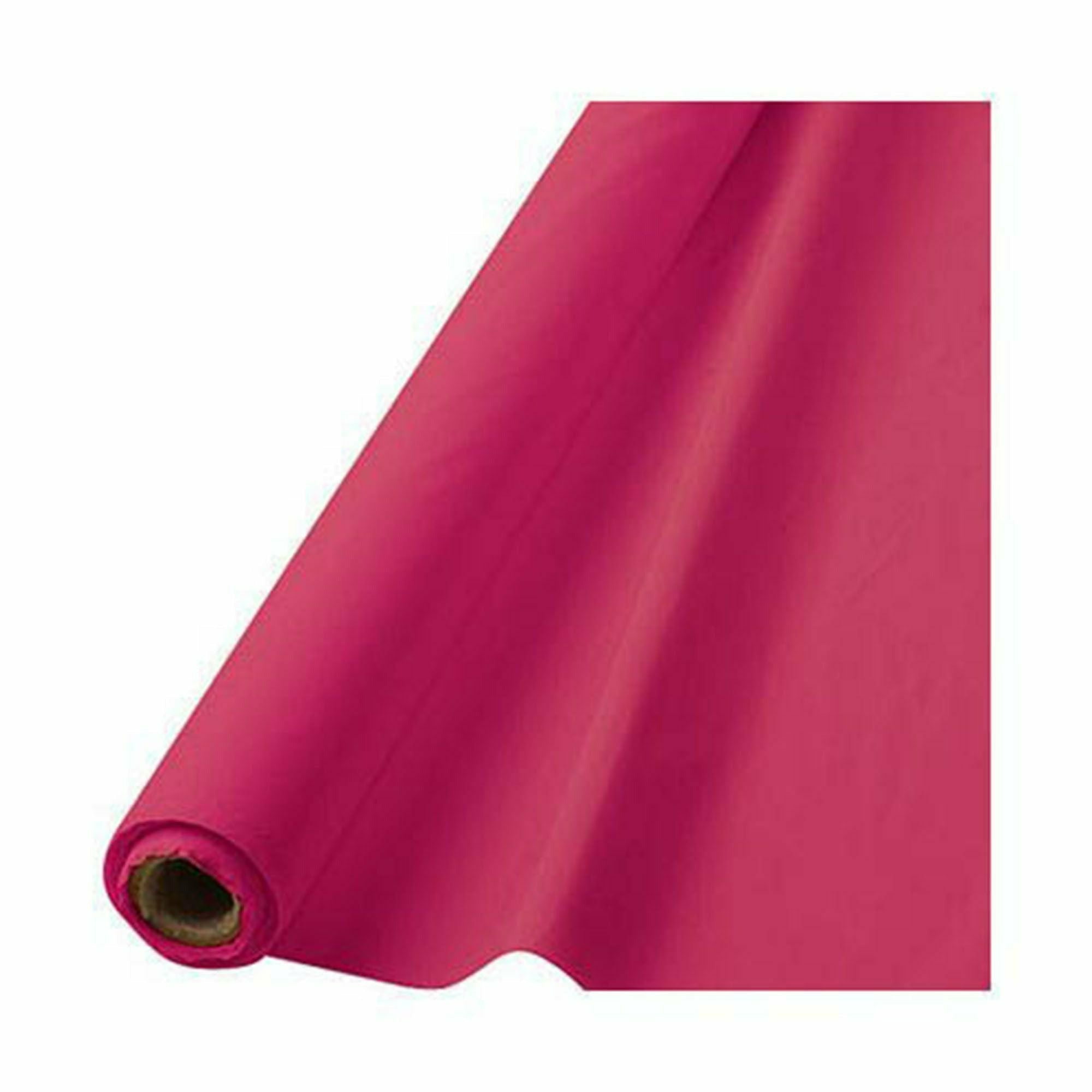 Amscan BASIC Bright Pink Plastic Table Cover Roll