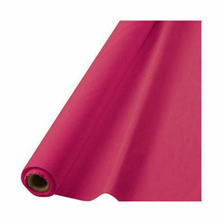 Bright Pink Plastic Table Cover Roll