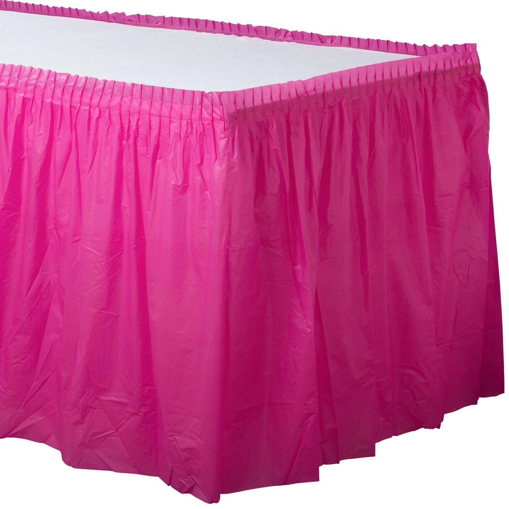 Amscan BASIC Bright Pink - Plastic Table Skirt