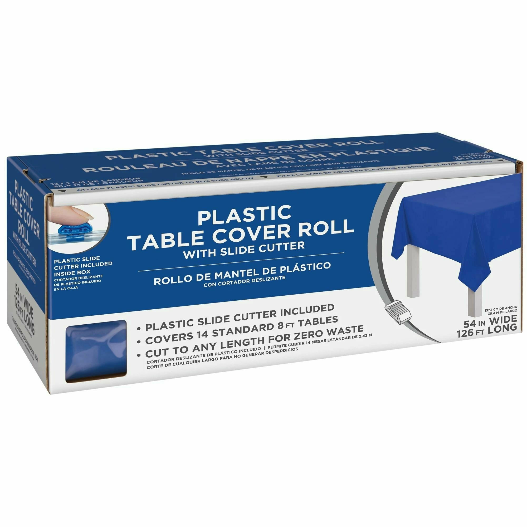 Amscan BASIC Bright Royal Blue - Boxed Plastic Table Roll