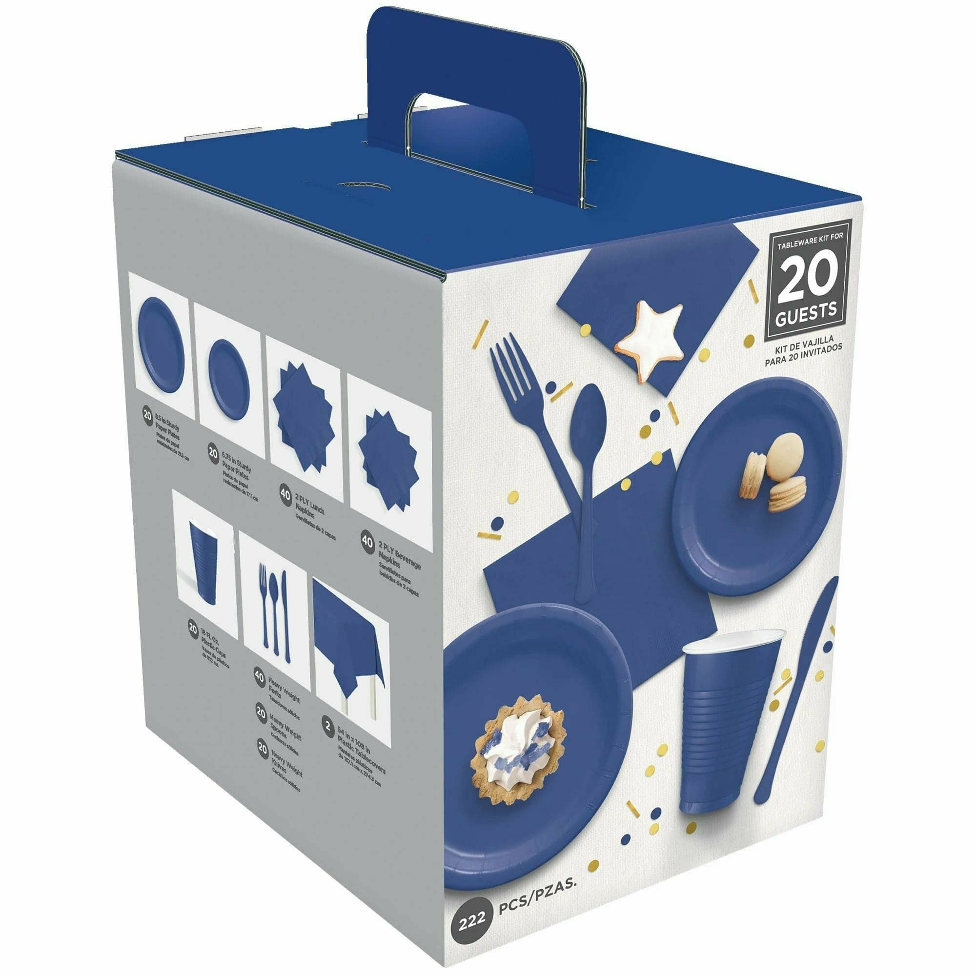 Amscan BASIC Bright Royal Blue - Tableware Kit for 20 Guests