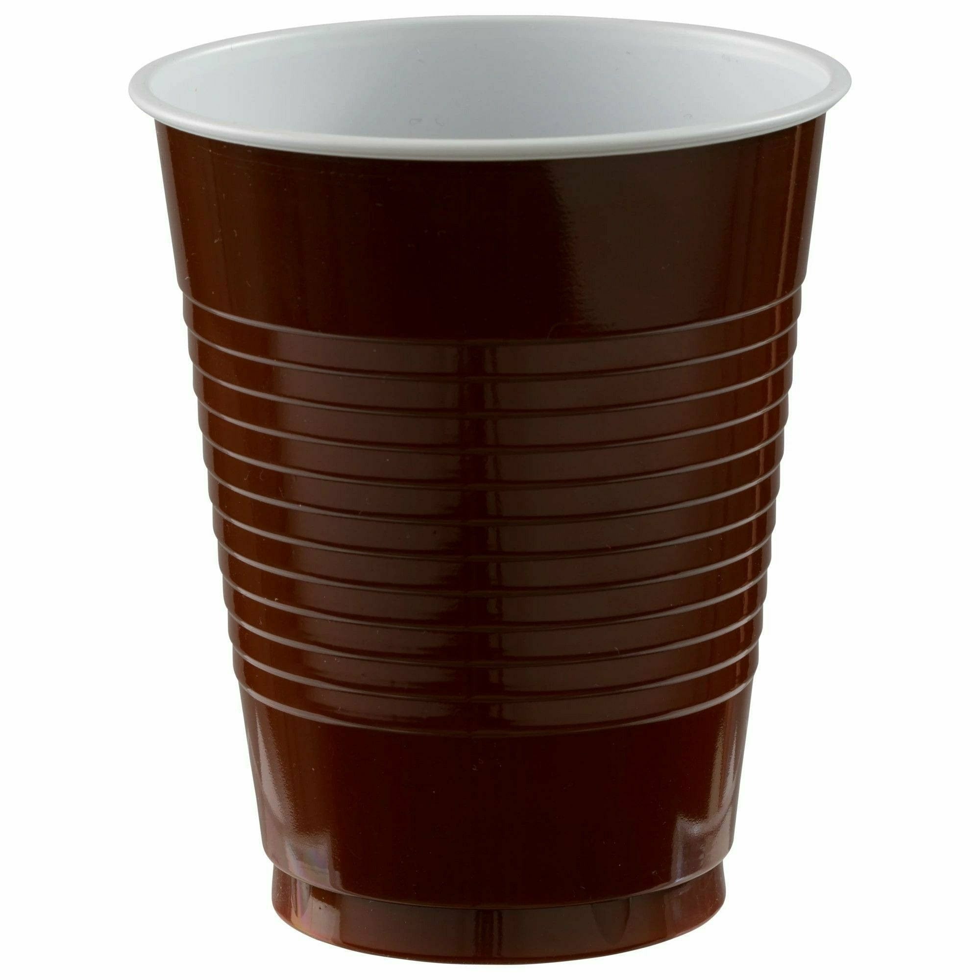 Amscan BASIC Brown - 18 oz. Plastic Cups, 50 Ct.