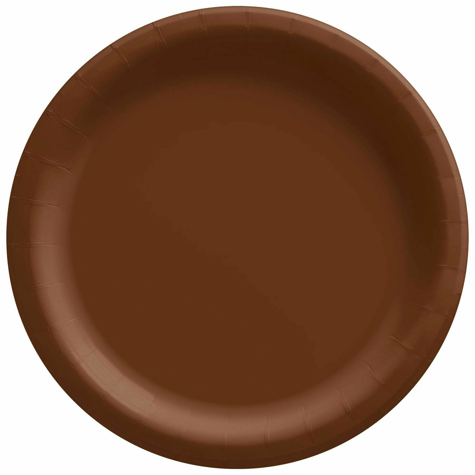 Amscan BASIC Chocolate Brown - 8 1/2" Round Paper Plates, 20 Ct.