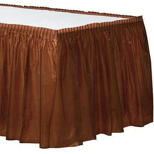 Amscan BASIC Chocolate Brown Plastic Table Skirt