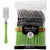Amscan BASIC Classic Silver & Kiwi Green Premium Plastic Forks 20ct