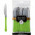 Amscan BASIC Classic Silver & Kiwi Green Premium Plastic Knives 20ct
