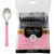 Amscan BASIC Classic Silver & Pink Premium Plastic Spoons 20ct